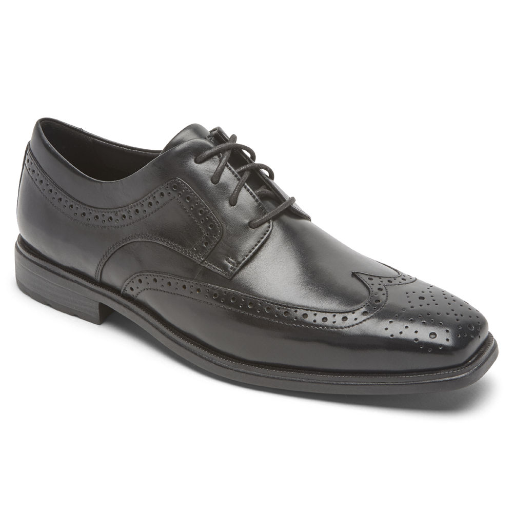 Rockport Mens Dress Shoes Black - Dres Sports Business 2 Wingtip - UK 013-LWGYXV